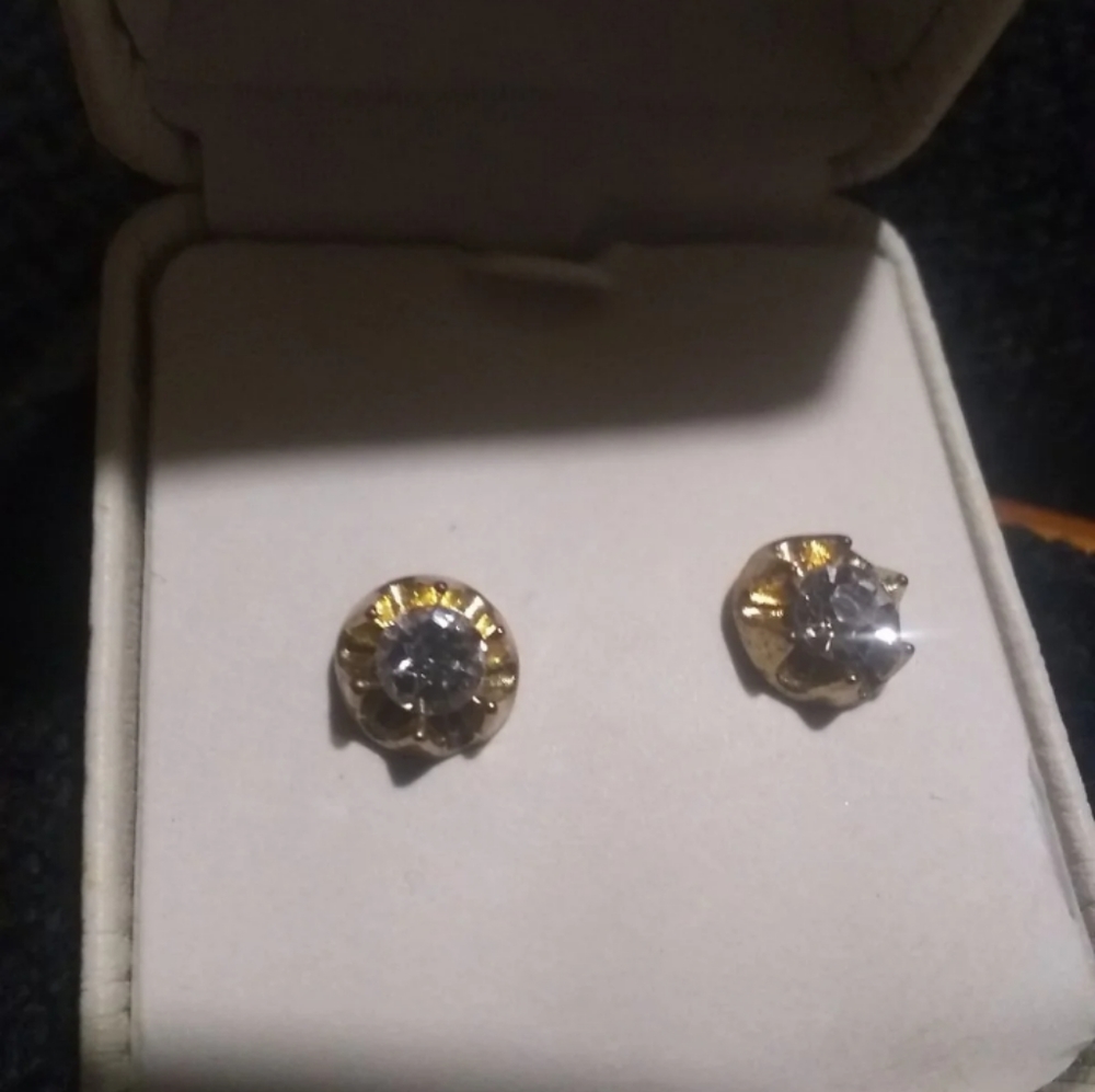 Gold & Rhinestone Fashion Earrings